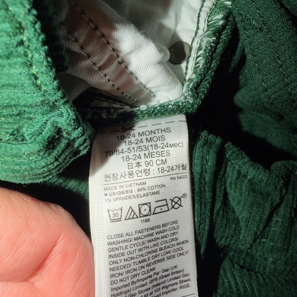 GAP Kids '90's Forest Green Corduroy Pants- BNWOT - Picture 7 of 8